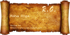 Reha Olga névjegykártya